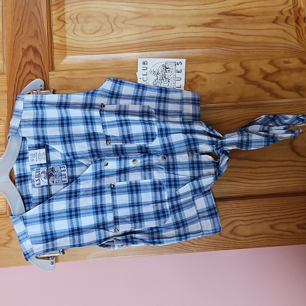 NWT A.S. Club Blues crop top